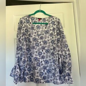 Vince Camuto Navy, blue and White Blouse